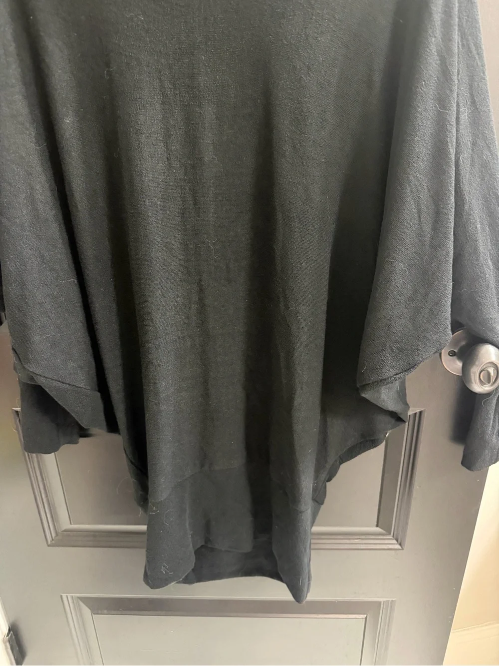 GO Couture Black Layered Dolman Sleeve Hi-Low Tunic Top Small Made USA